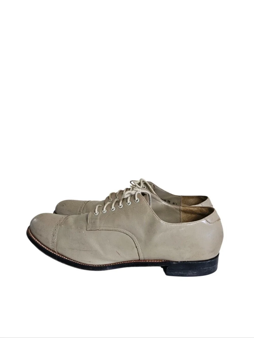 VTG Stacy Adams Men’s Tan Cap Toe Leather Dress Lace Up Shoes Sz 13D
